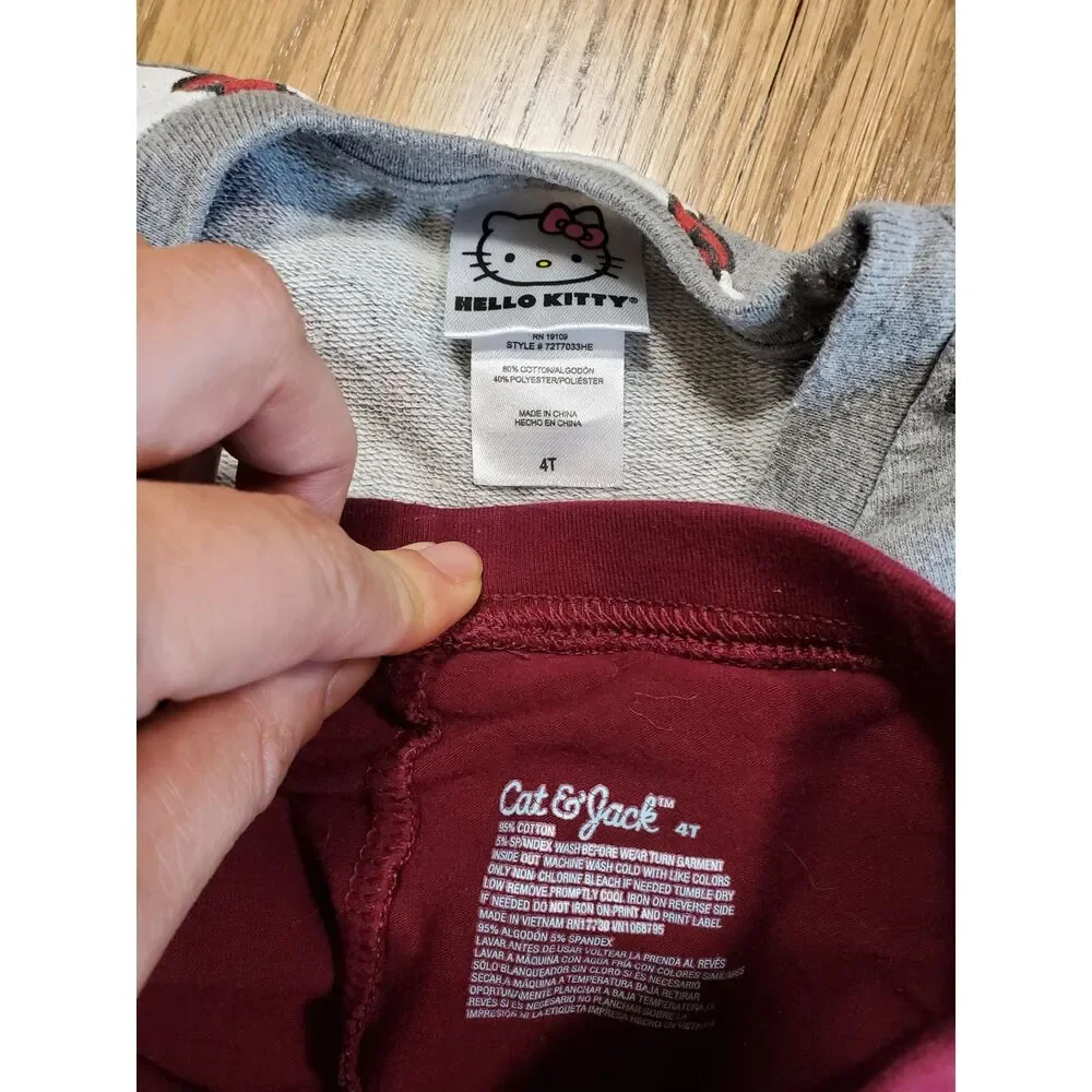 H&M, Hello Kitty, Cat & Jack 4T Lot of 4 - Sweatshirt, Top, and 2 Leggings VGUC